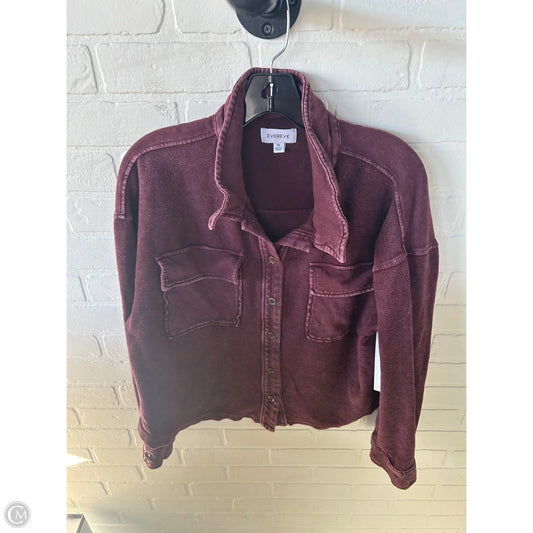 Top Long Sleeve By Evereve In Maroon, Size: Xl