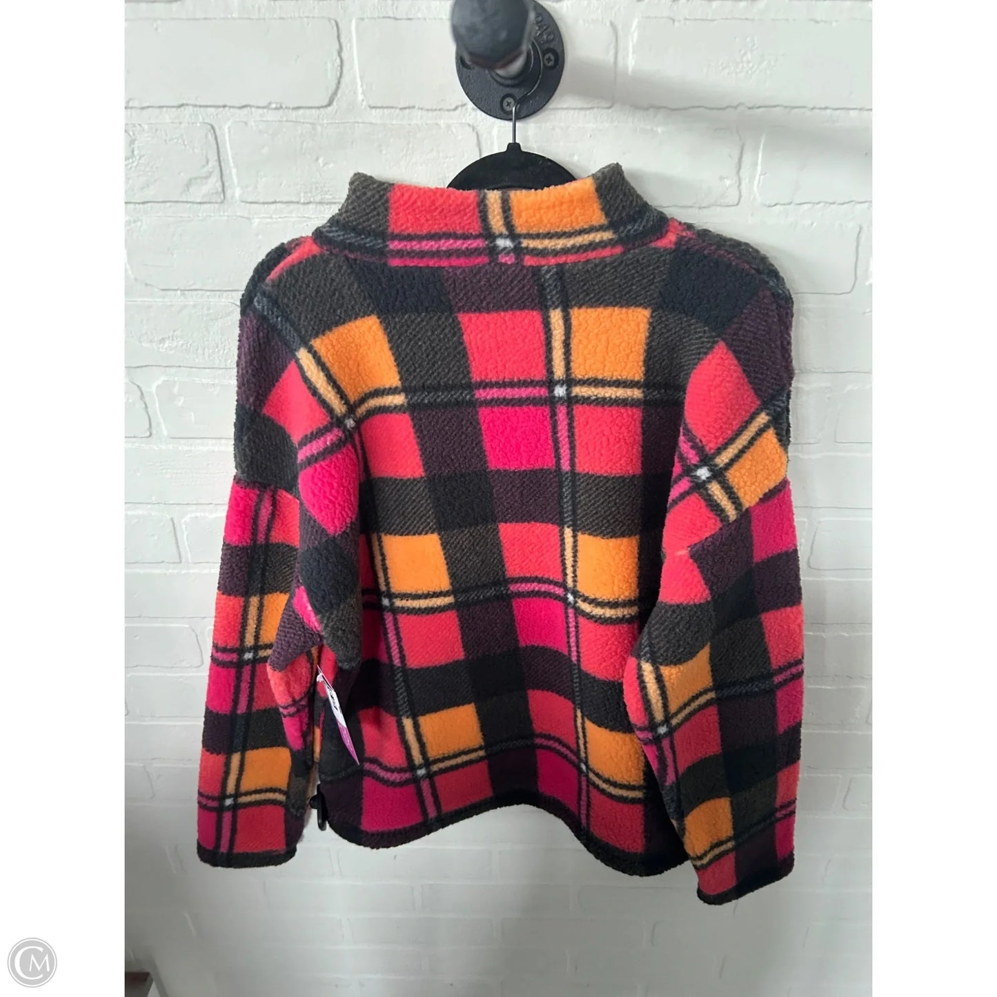 Jacket Fleece By Belle By Kim Gravel In Grey & Pink, Size: S