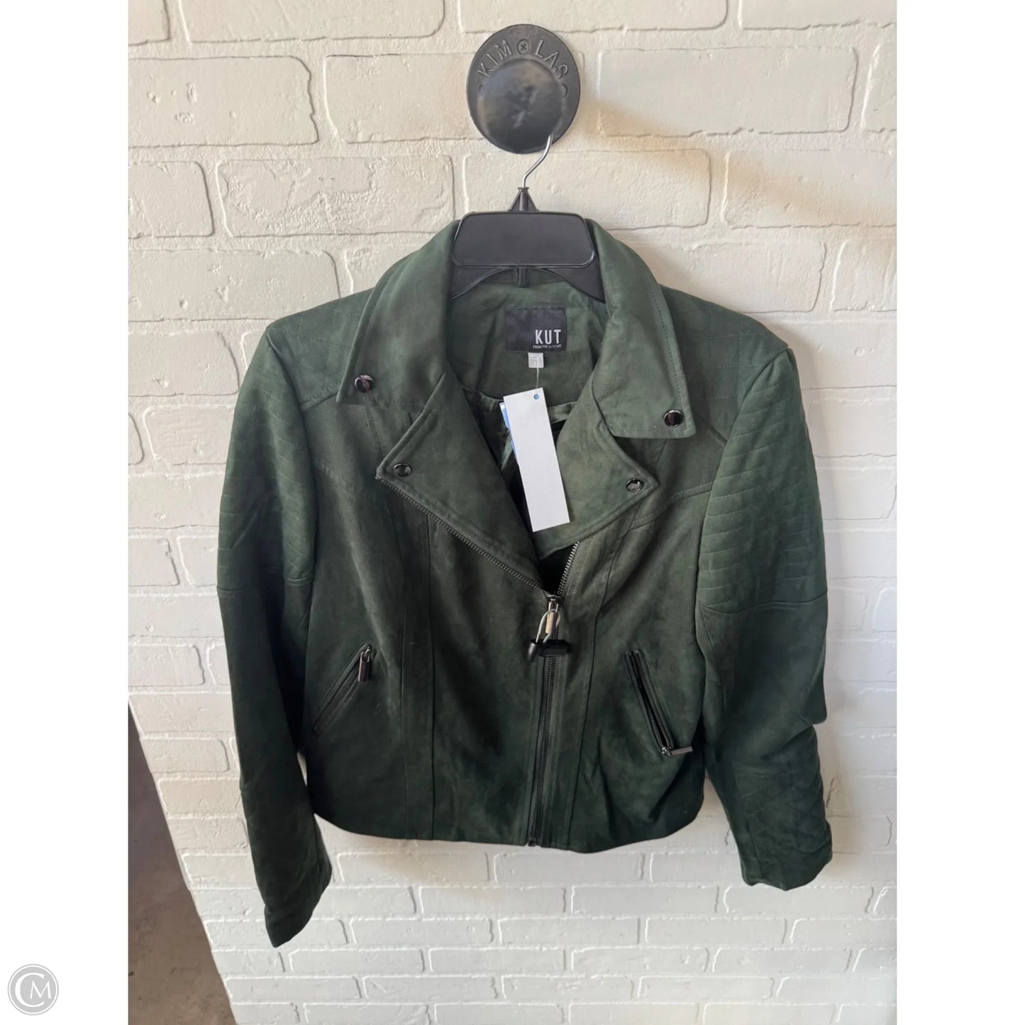 Jacket Moto By Kut In Green, Size: L
