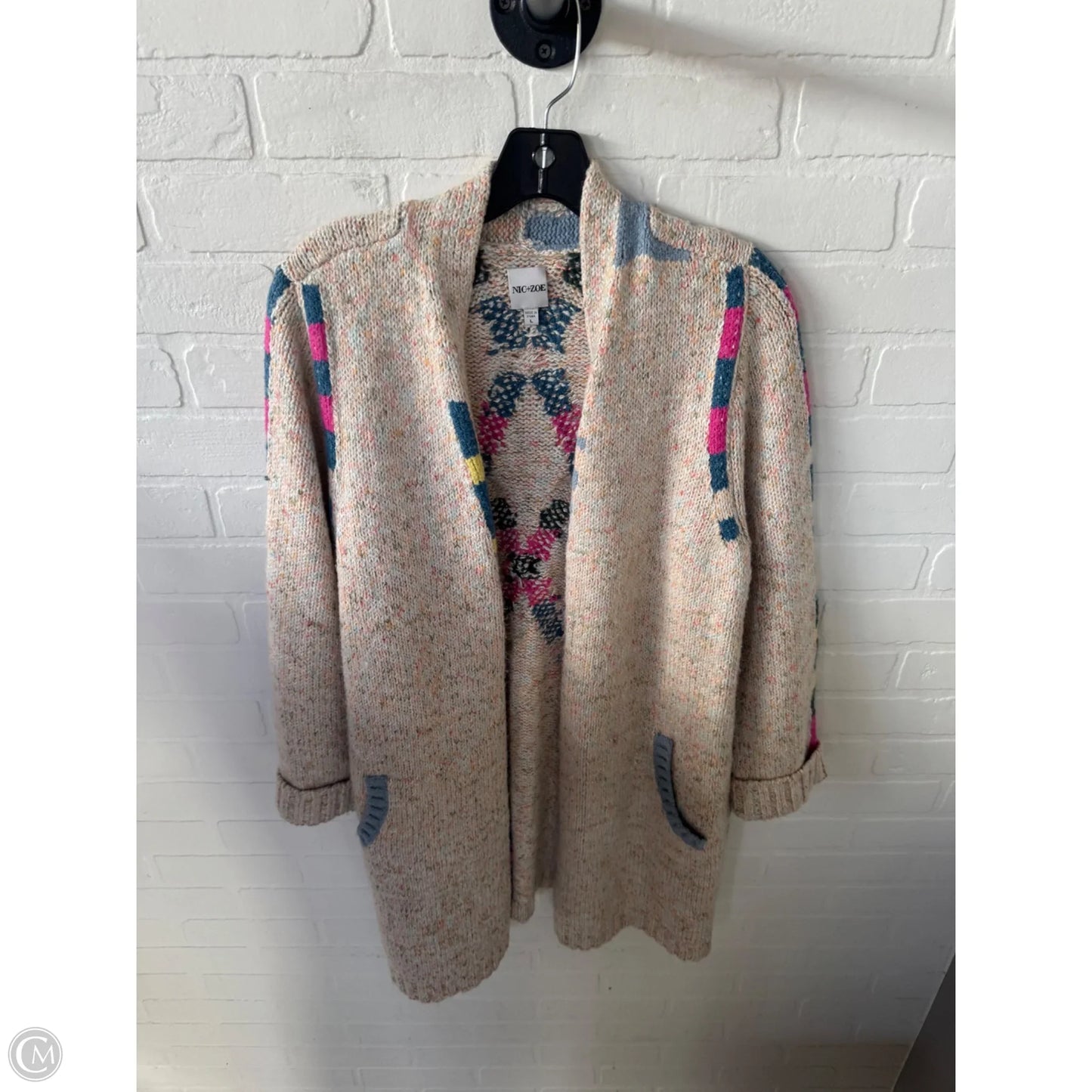 Sweater Cardigan By Nic + Zoe In Beige, Size: L
