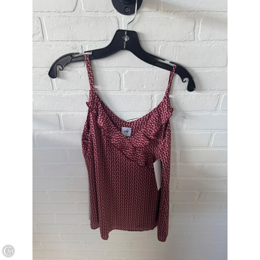 Top Sleeveless By Cabi In Red & Tan, Size: M