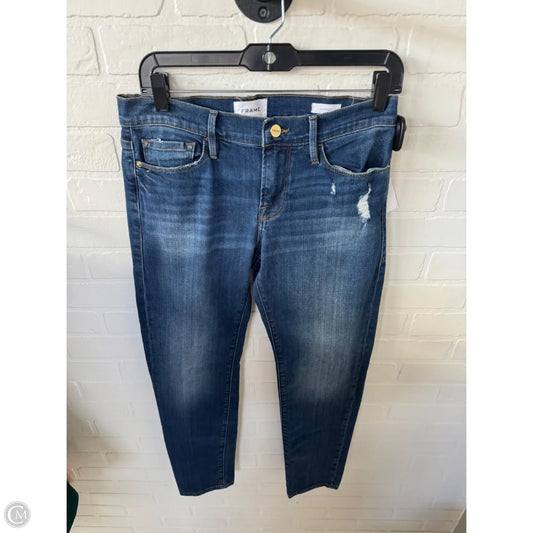 Jeans Straight By Frame In Blue Denim, Size: 2