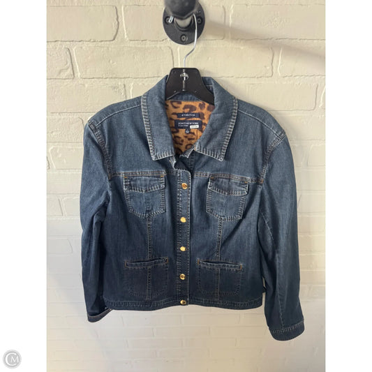 Jacket Denim By Jones New York In Blue Denim, Size: L