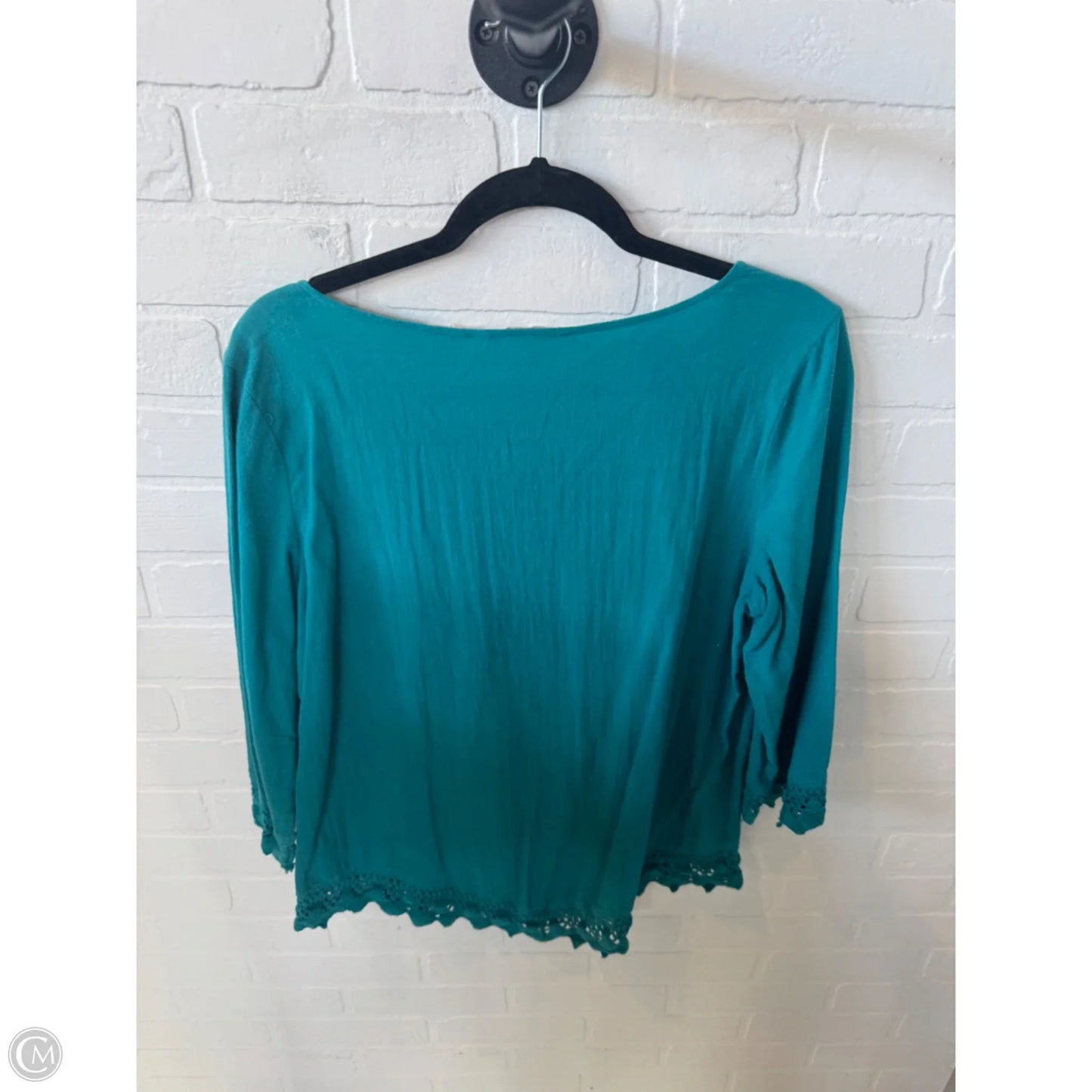 Top 3/4 Sleeve By Soft Surroundings In Blue, Size: M
