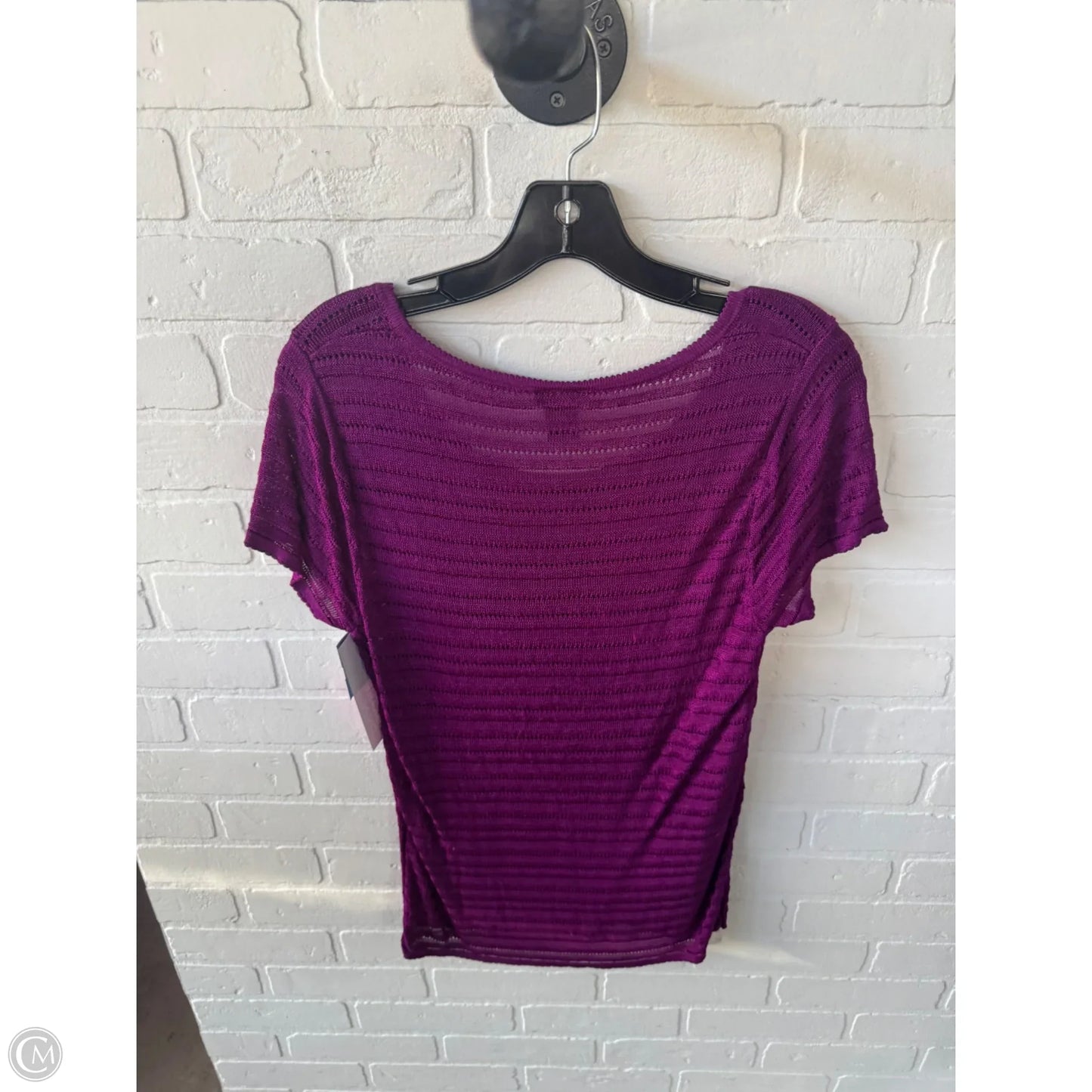 Top Short Sleeve By Ann Taylor In Purple, Size: L