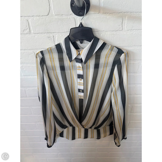 Top Long Sleeve By Cabi In Green & Tan, Size: M