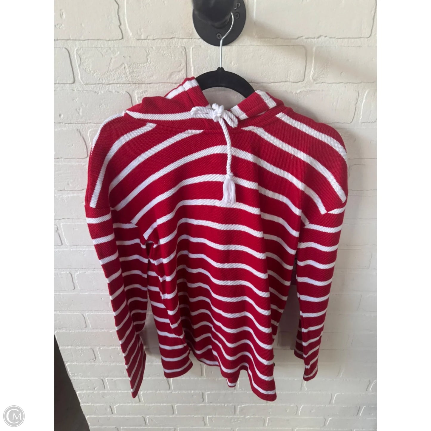 Sweatshirt Hoodie By Talbots In Red & White, Size: M