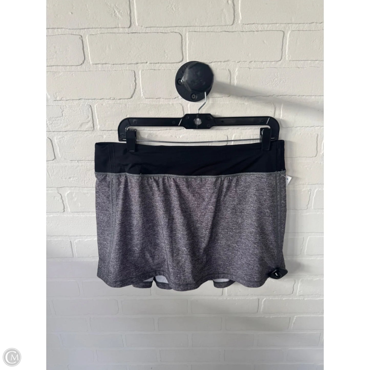Athletic Skort By Lululemon In Black & Grey, Size: 10l
