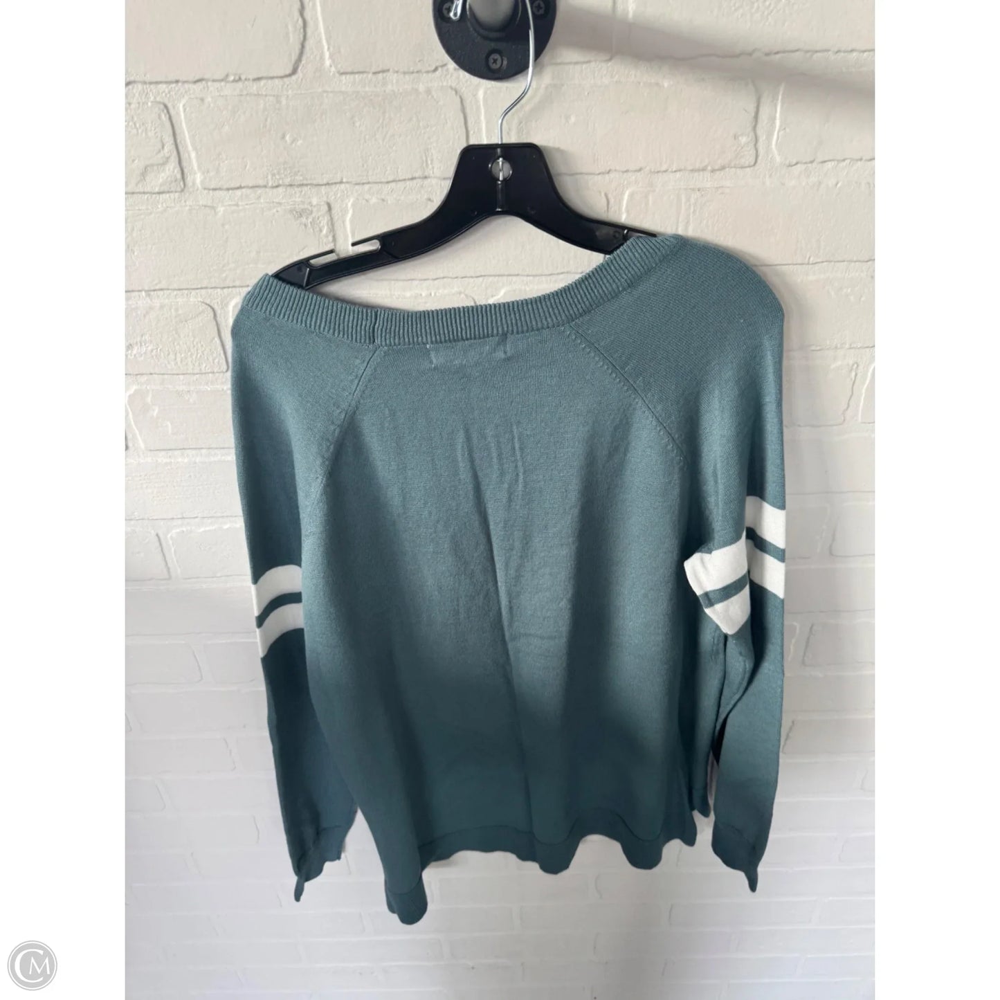 Sweater By Hippie Rose In Green & White, Size: Xl