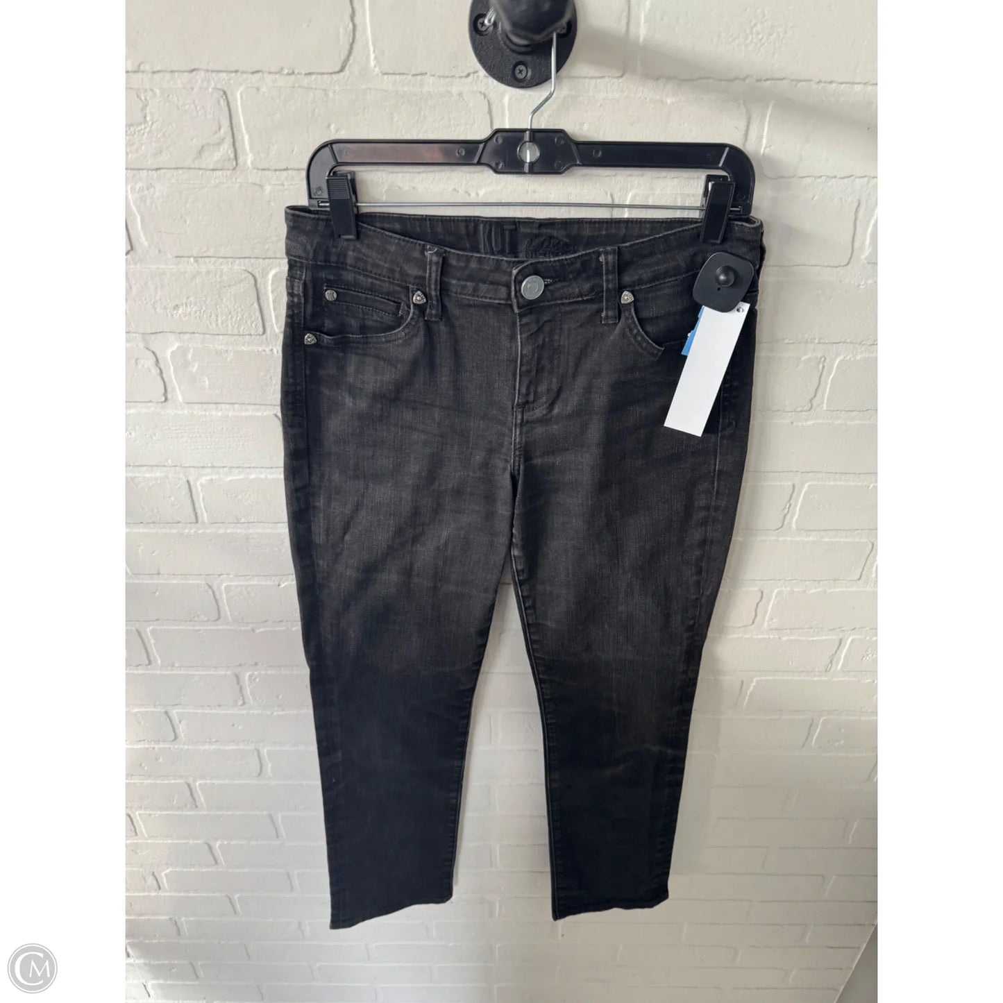 Jeans Straight By Kut In Black Denim, Size: 4