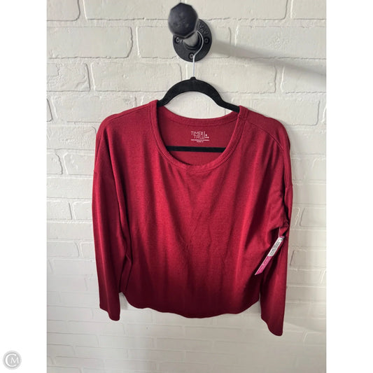 Top Long Sleeve Basic By Time And Tru In Red, Size: S