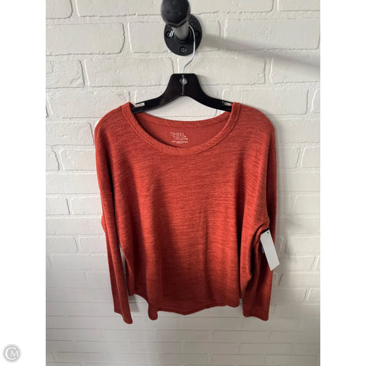 Top Long Sleeve Basic By Time And Tru In Orange, Size: S