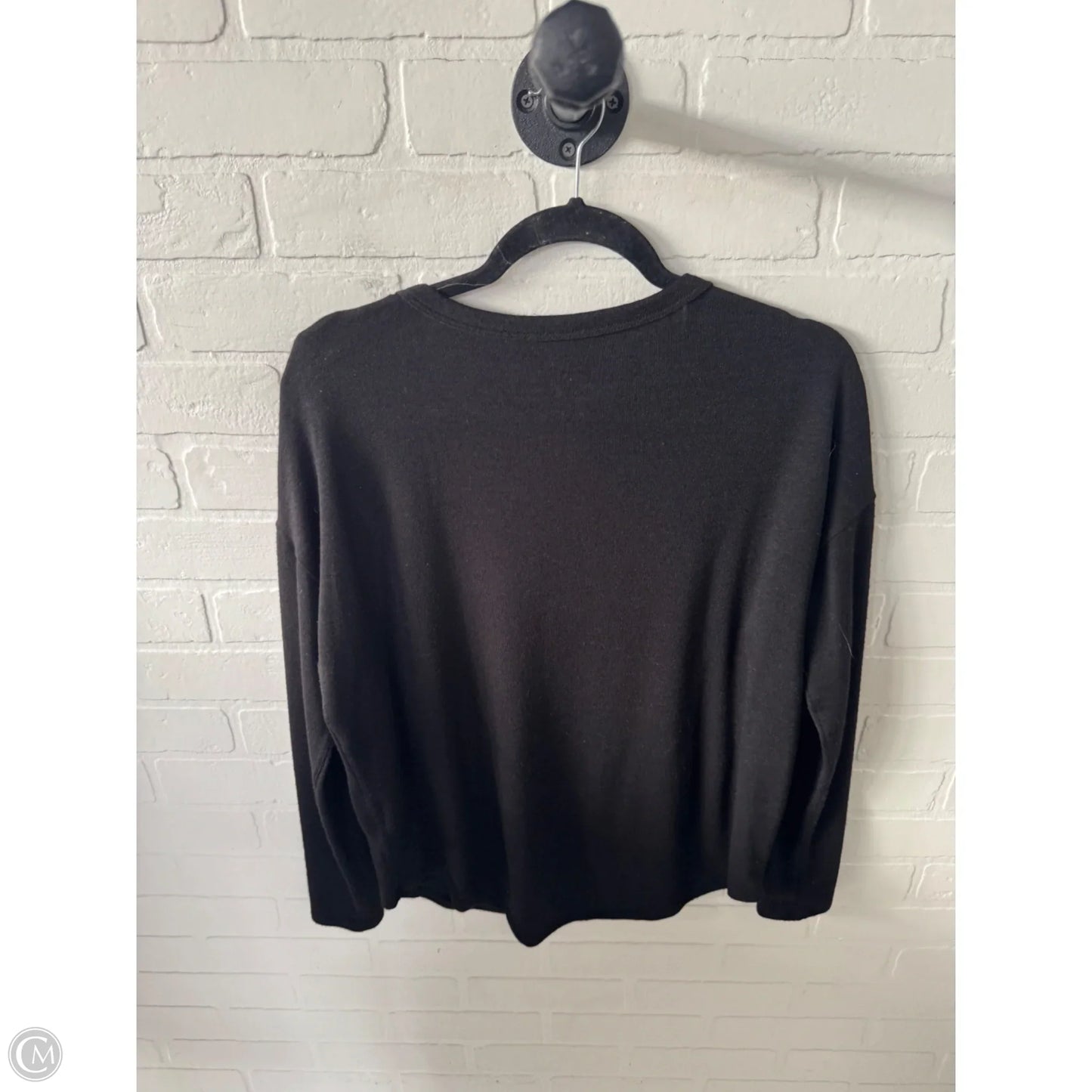 Top Long Sleeve Basic By Time And Tru In Black, Size: S