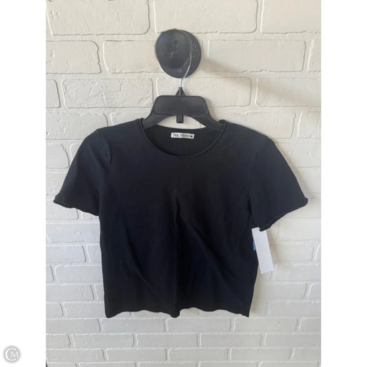 Top Short Sleeve Basic By Zara In Black, Size: M