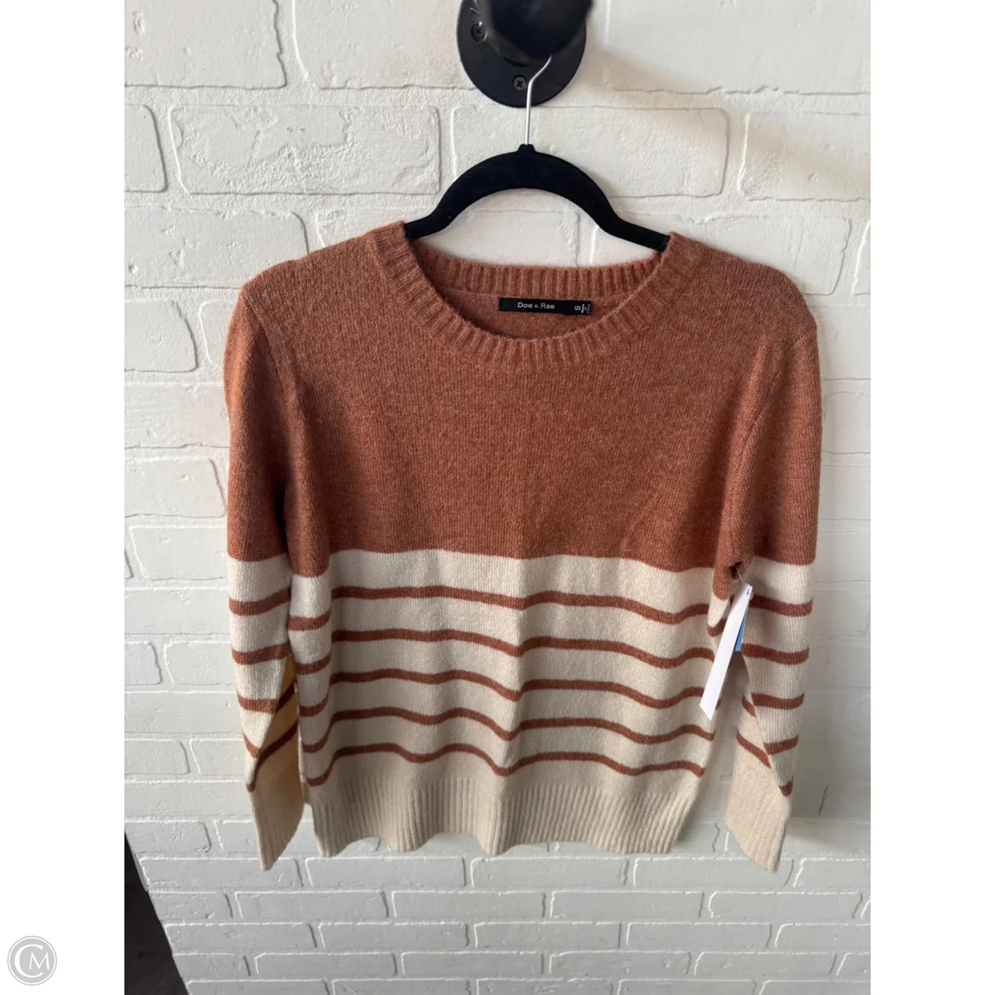 Sweater By Doe & Rae In Brown & Cream, Size: S