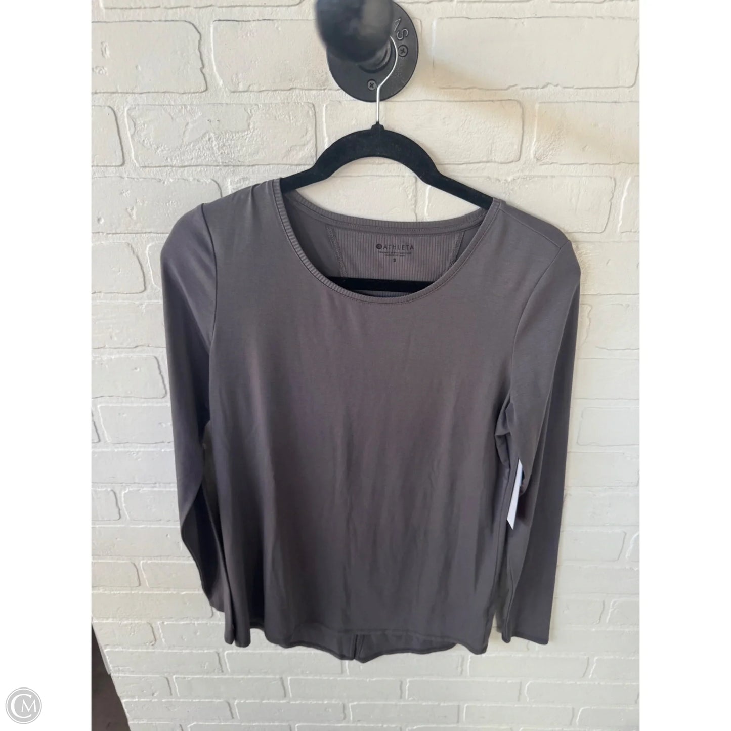 Athletic Top Long Sleeve Crewneck By Athleta In Grey, Size: S