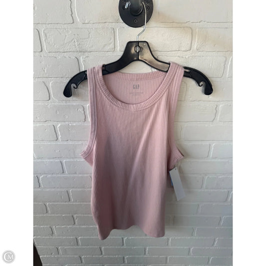 Top Sleeveless Basic By Gap In Pink, Size: L