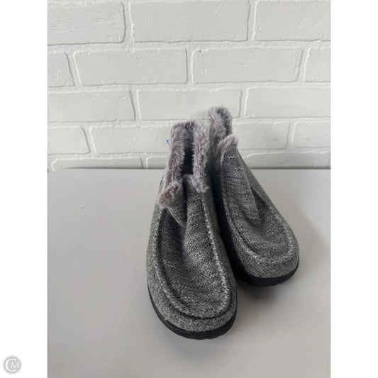 Boots Ankle Flats By Hey Dude In Grey, Size: 8