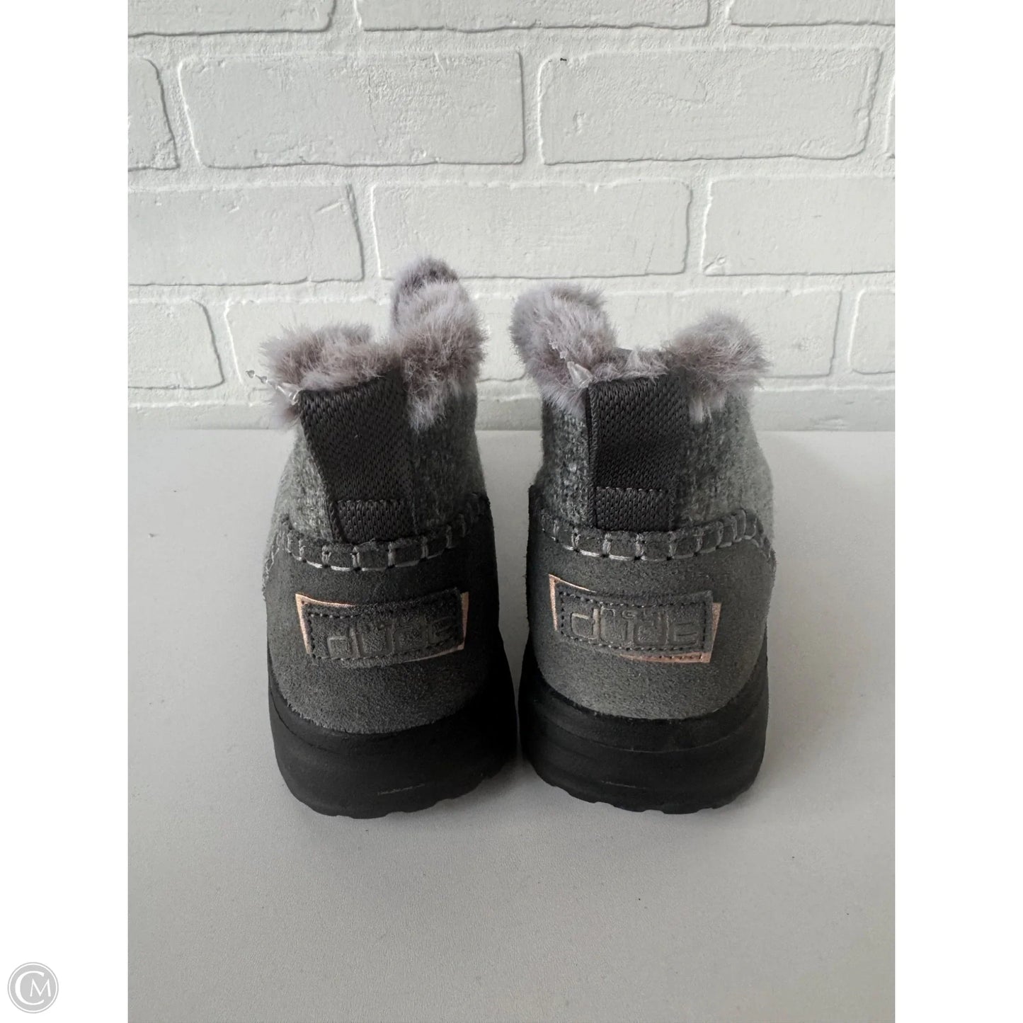 Boots Ankle Flats By Hey Dude In Grey, Size: 8