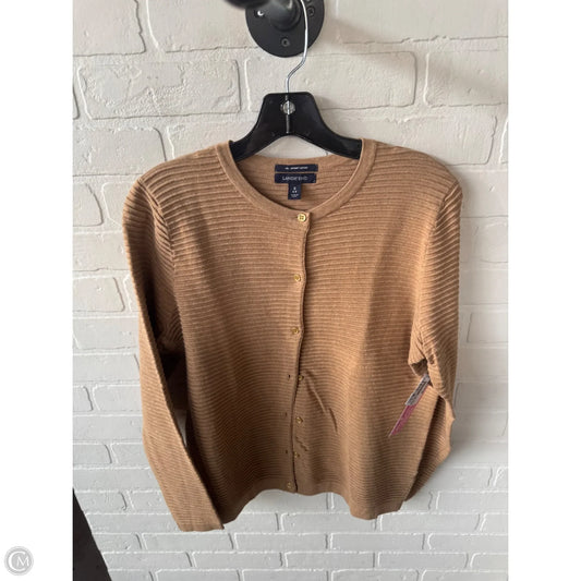 Sweater Cardigan By Lands End In Tan, Size: S