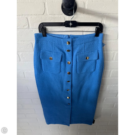 Skirt Maxi By Ann Taylor In Blue & Gold, Size: 4