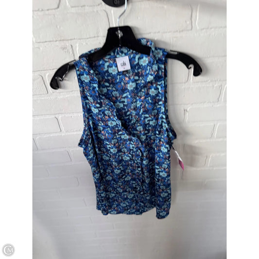 Top Sleeveless By Cabi In Blue & Brown, Size: M