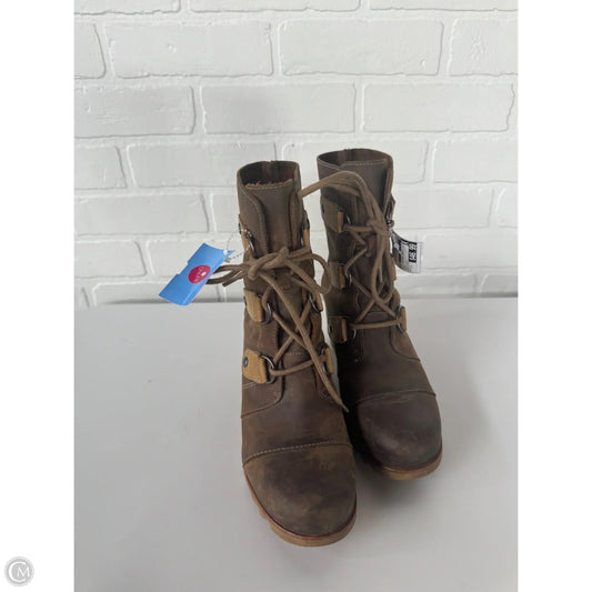 Boots Mid-calf Heels By Sorel In Brown, Size: 7.5