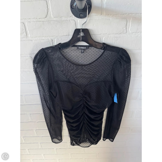 Top Long Sleeve By Express In Black, Size: Xs