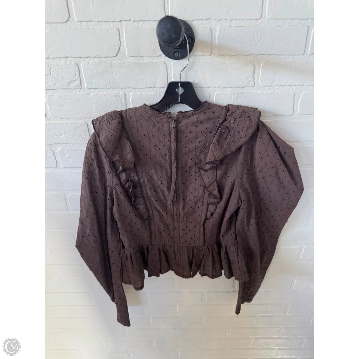 Top Long Sleeve By Olivaceous In Brown, Size: M
