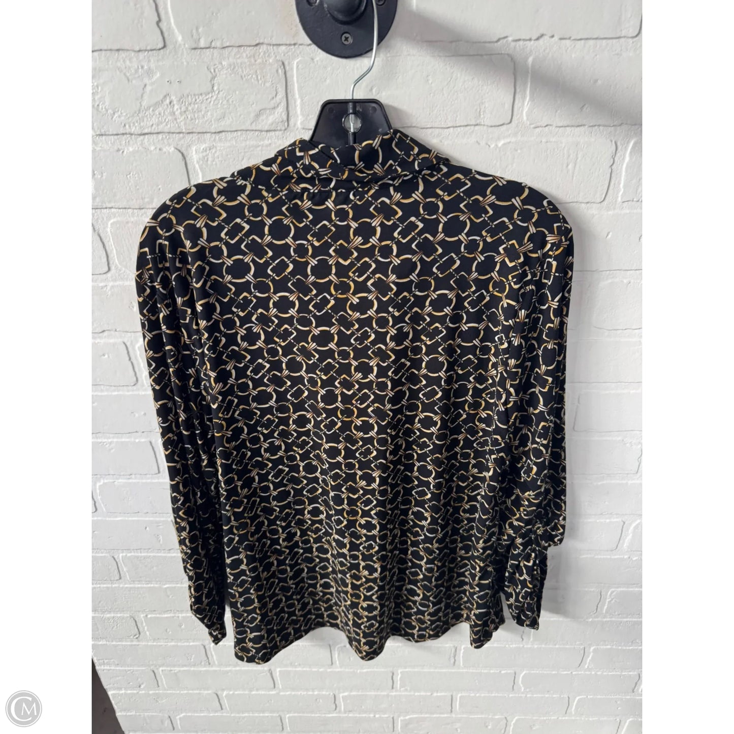 Top Long Sleeve By Jones Studio In Black & Gold, Size: Xl