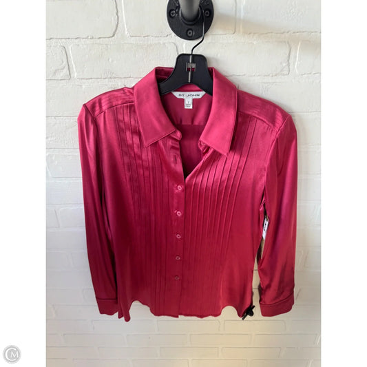 Top Long Sleeve Luxury Designer By St John Collection In Pink, Size: Xs