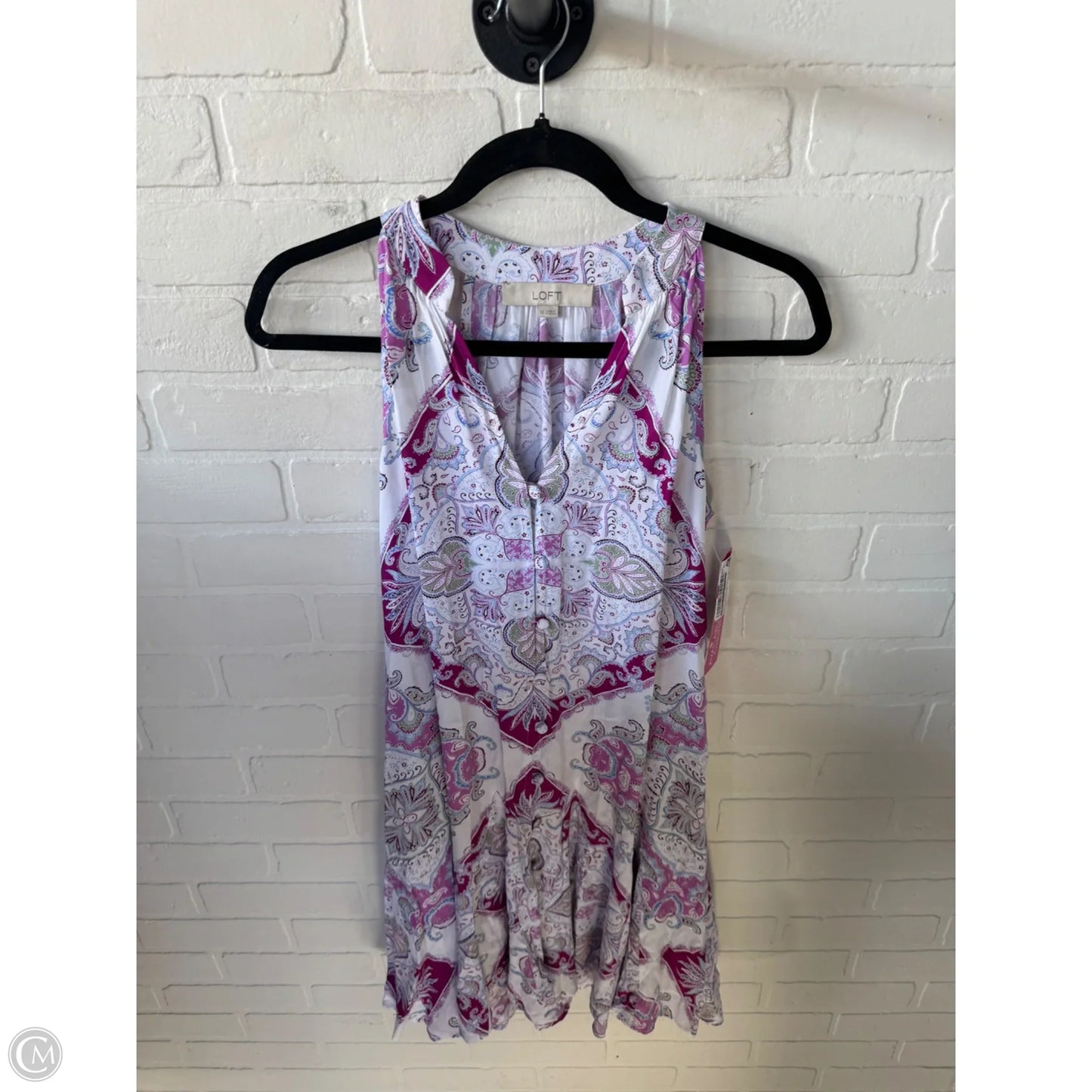 Dress Casual Short By Loft In Purple & White, Size: Xs