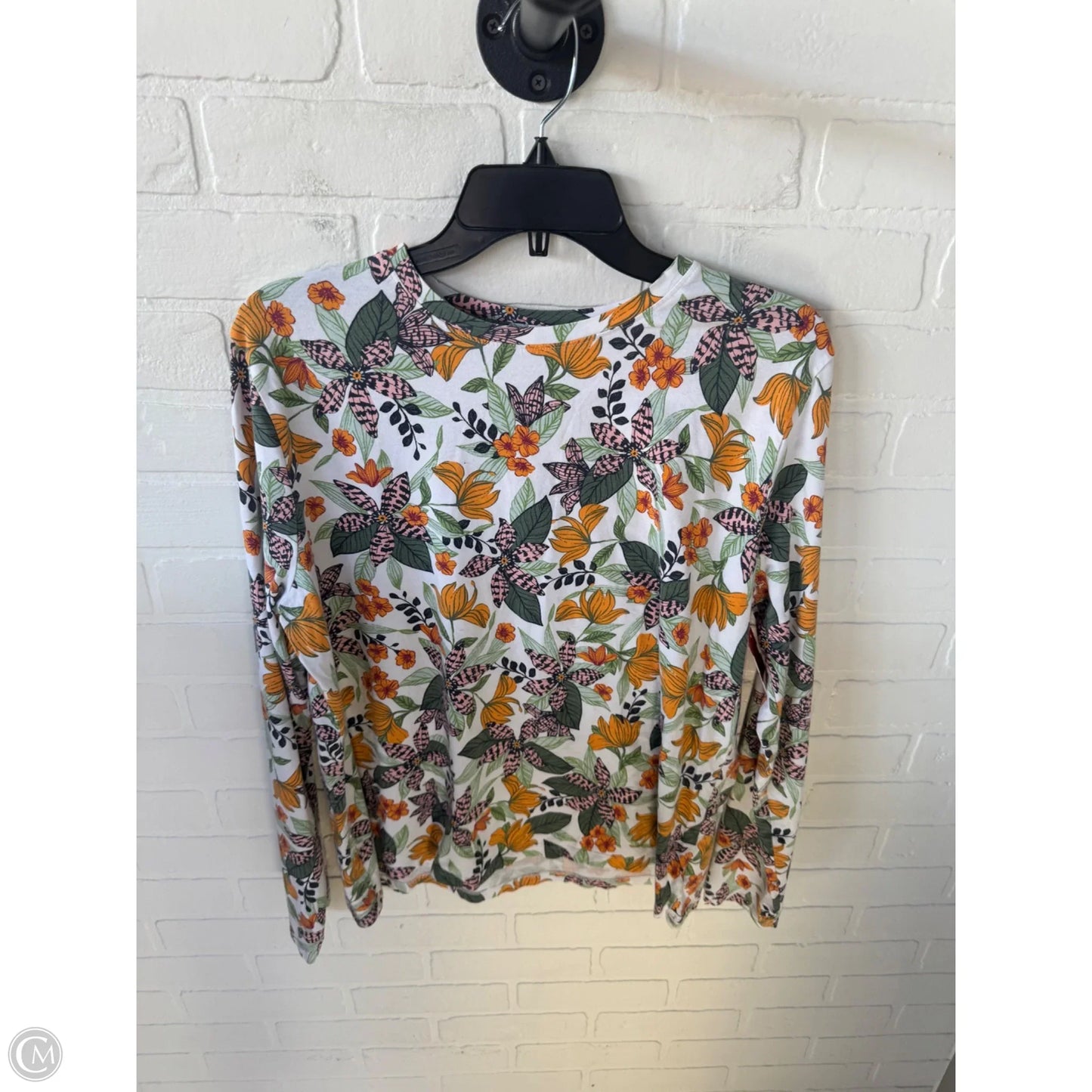 Top Long Sleeve By Coolibar In Green & White, Size: Xl