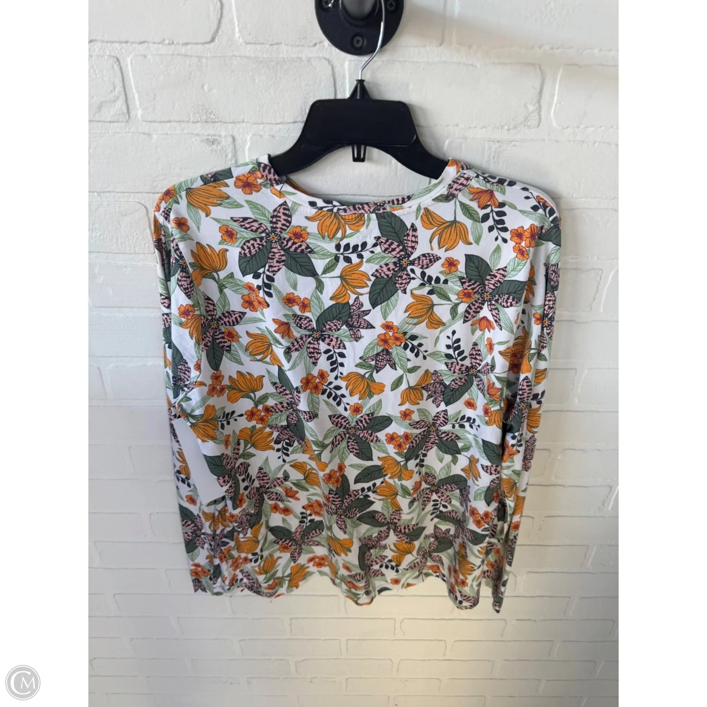 Top Long Sleeve By Coolibar In Green & White, Size: Xl