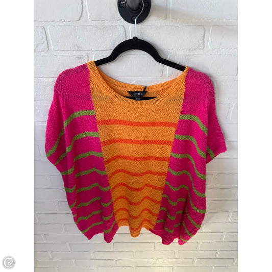 Sweater Short Sleeve By Clothes Mentor In Orange & Pink, Size: L