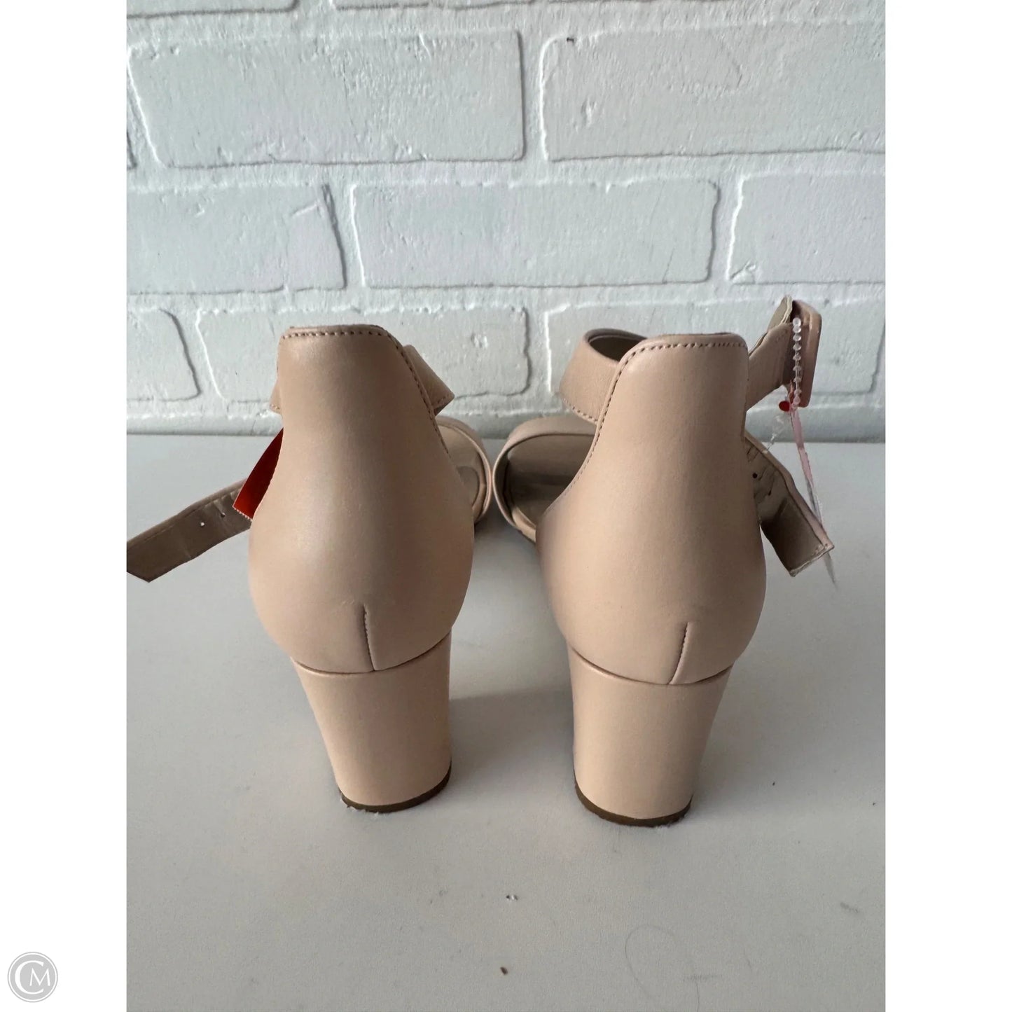 Sandals Heels Block By Clarks In Tan, Size: 8