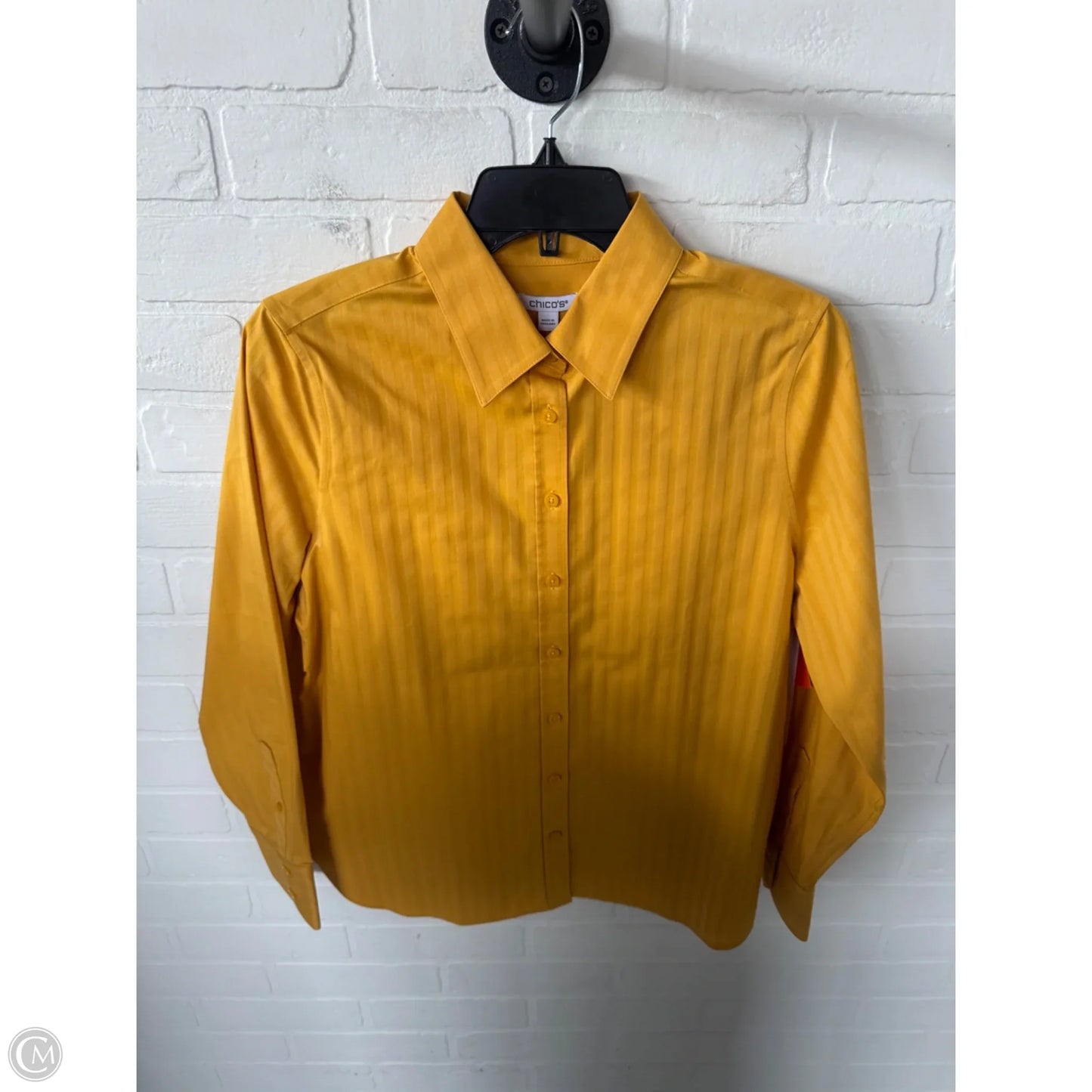 Top Long Sleeve By Chicos In Yellow, Size: S