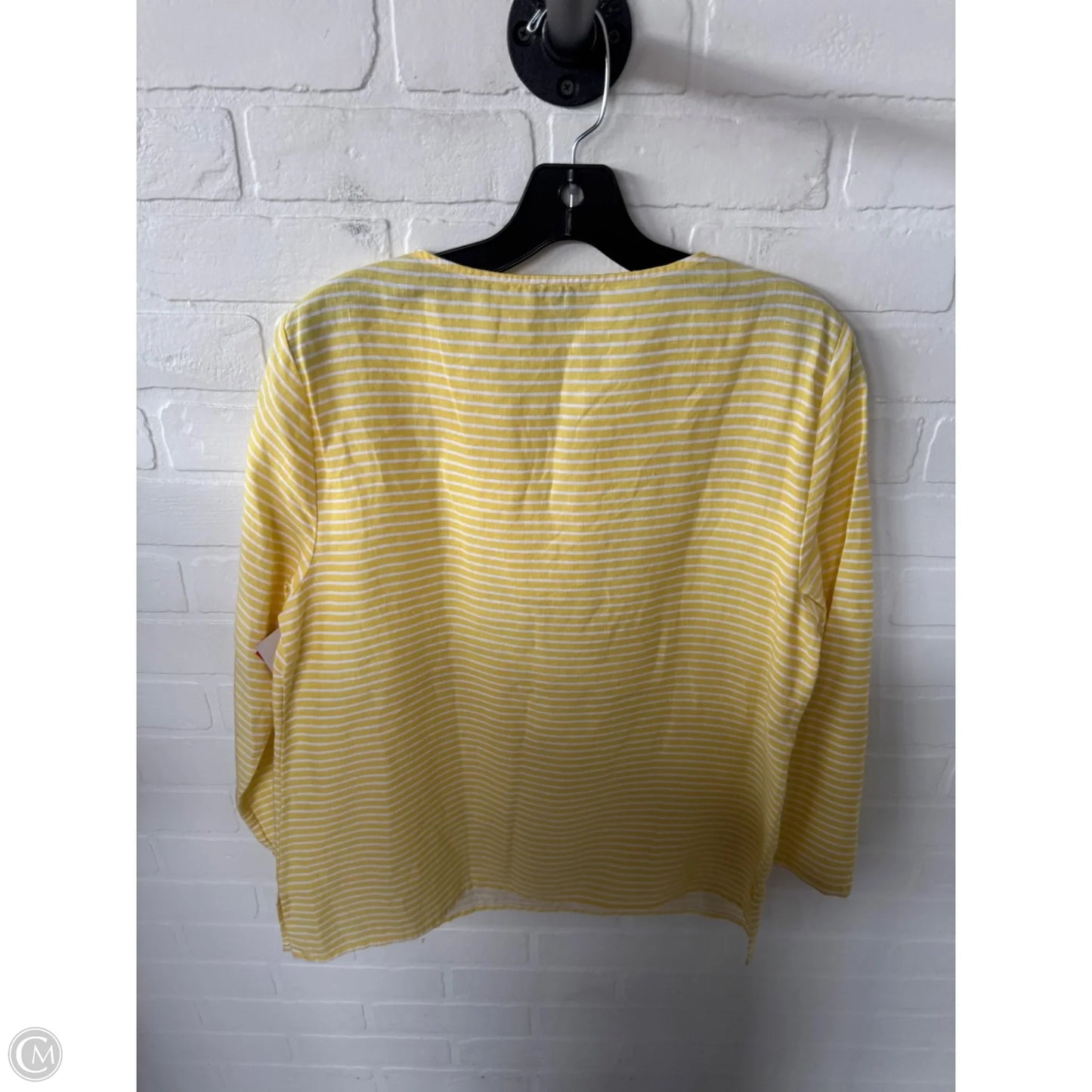 Top 3/4 Sleeve By Talbots In Yellow, Size: M