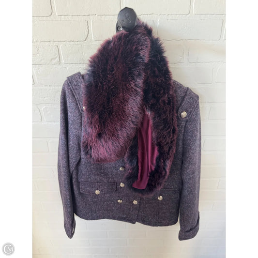 Coat Peacoat By White House Black Market In Purple & Red, Size: L