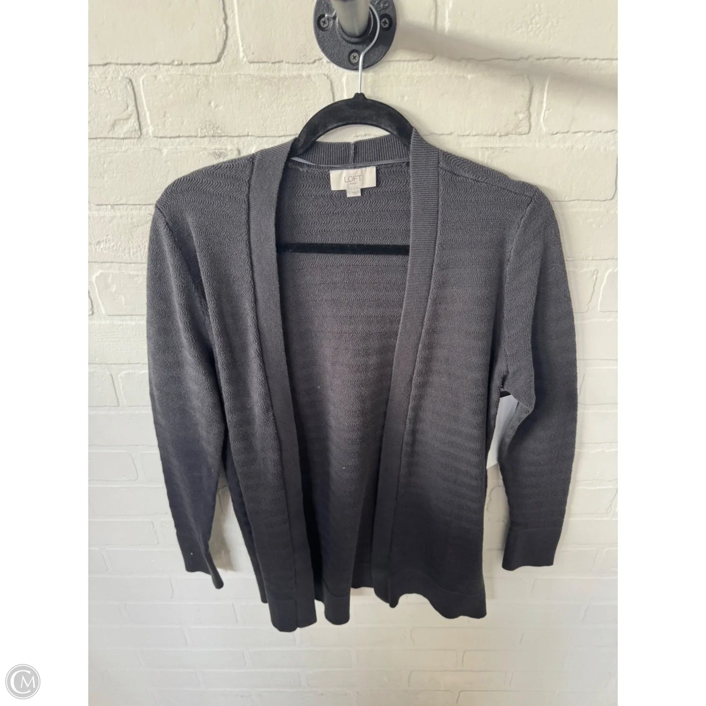 Sweater Cardigan By Loft In Grey, Size: L