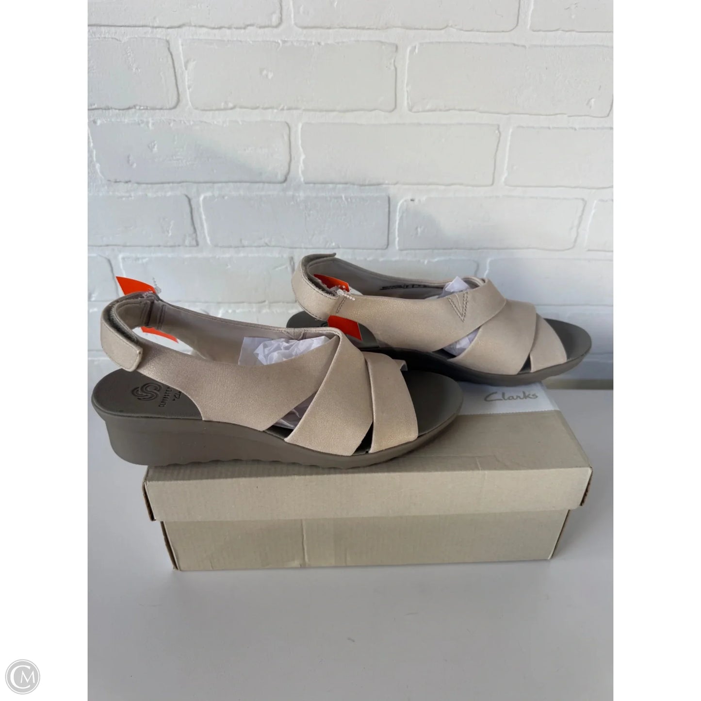 Shoes Heels Kitten By Clarks In Cream, Size: 9