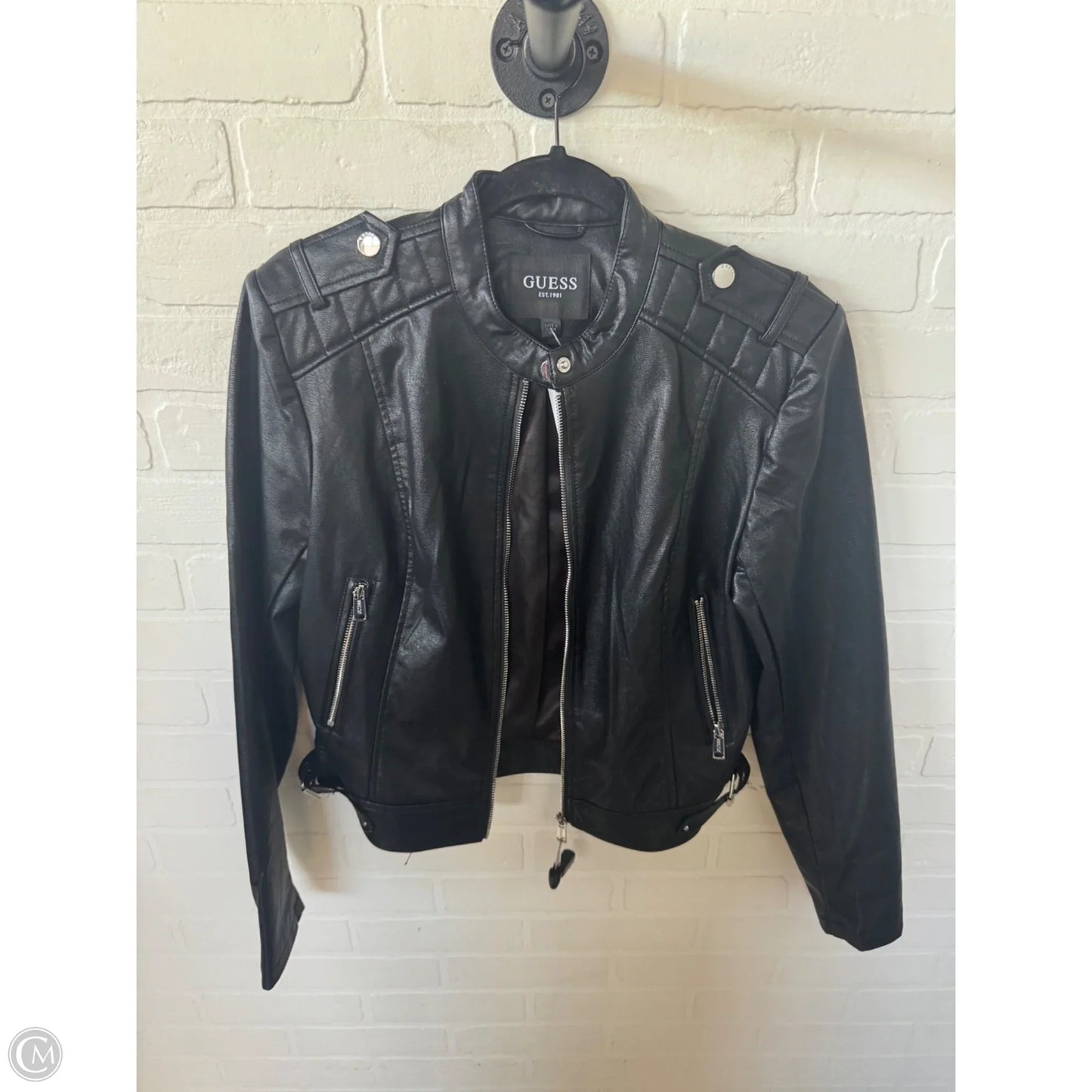 Jacket Moto By Guess In Black, Size: M