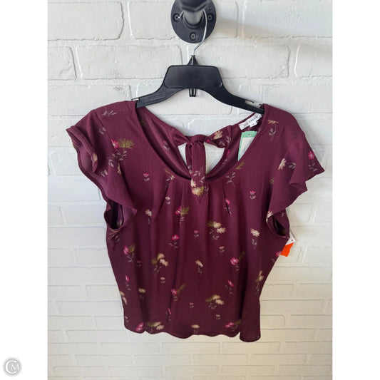 Top Short Sleeve By Blu Pepper In Red & Tan, Size: 1x