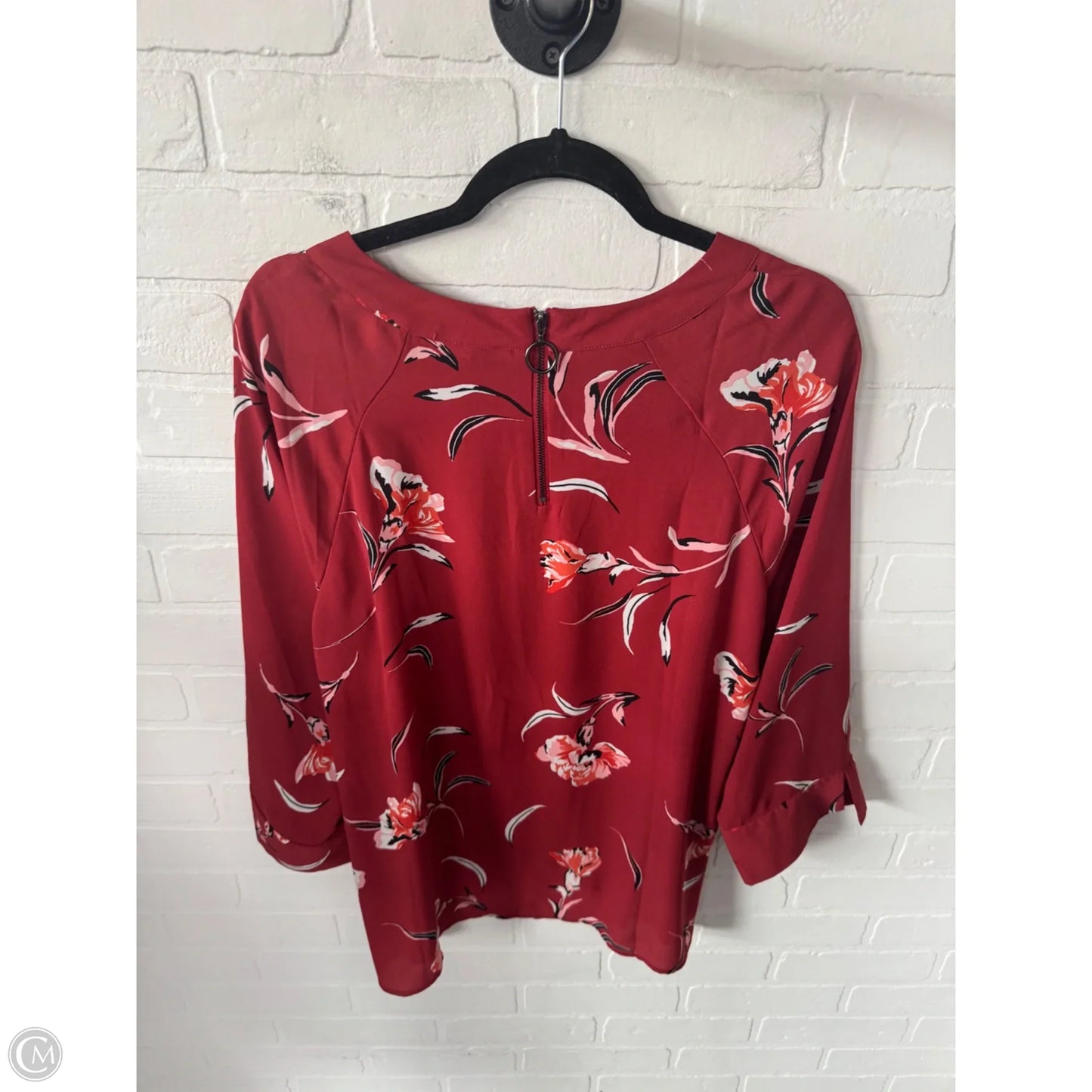 Top 3/4 Sleeve By Daniel Rainn In Red, Size: Xl