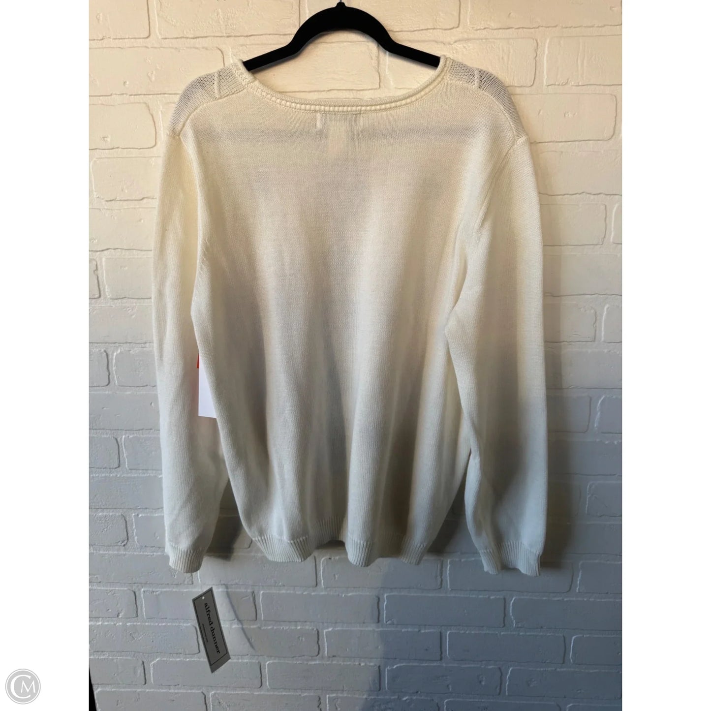 Sweater By Alfred Dunner In Cream & Grey, Size: L