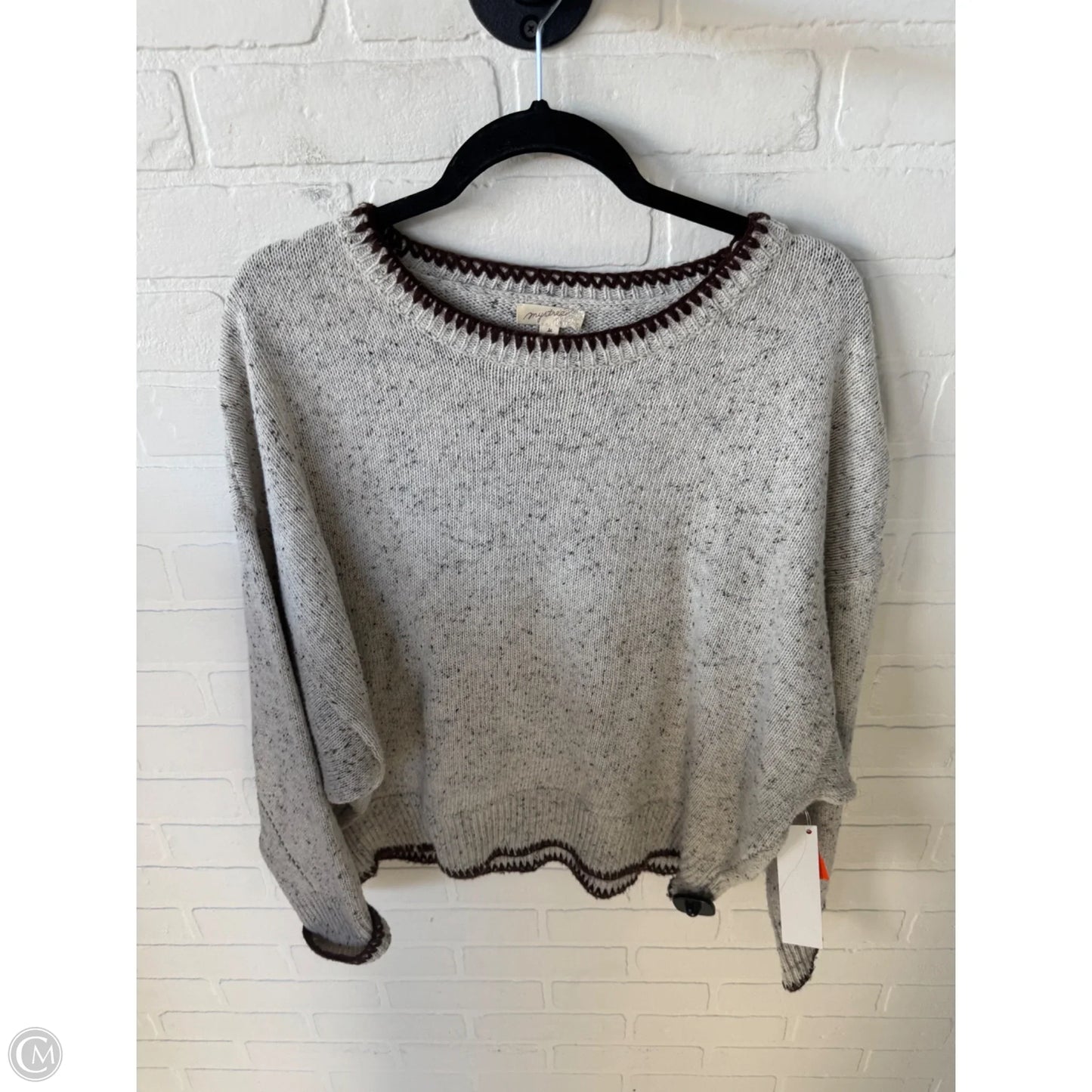 Sweater By Mystree In Brown & Grey, Size: M