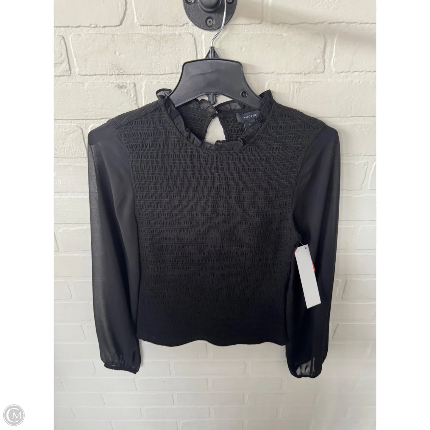 Top Long Sleeve By Halogen In Black, Size: S