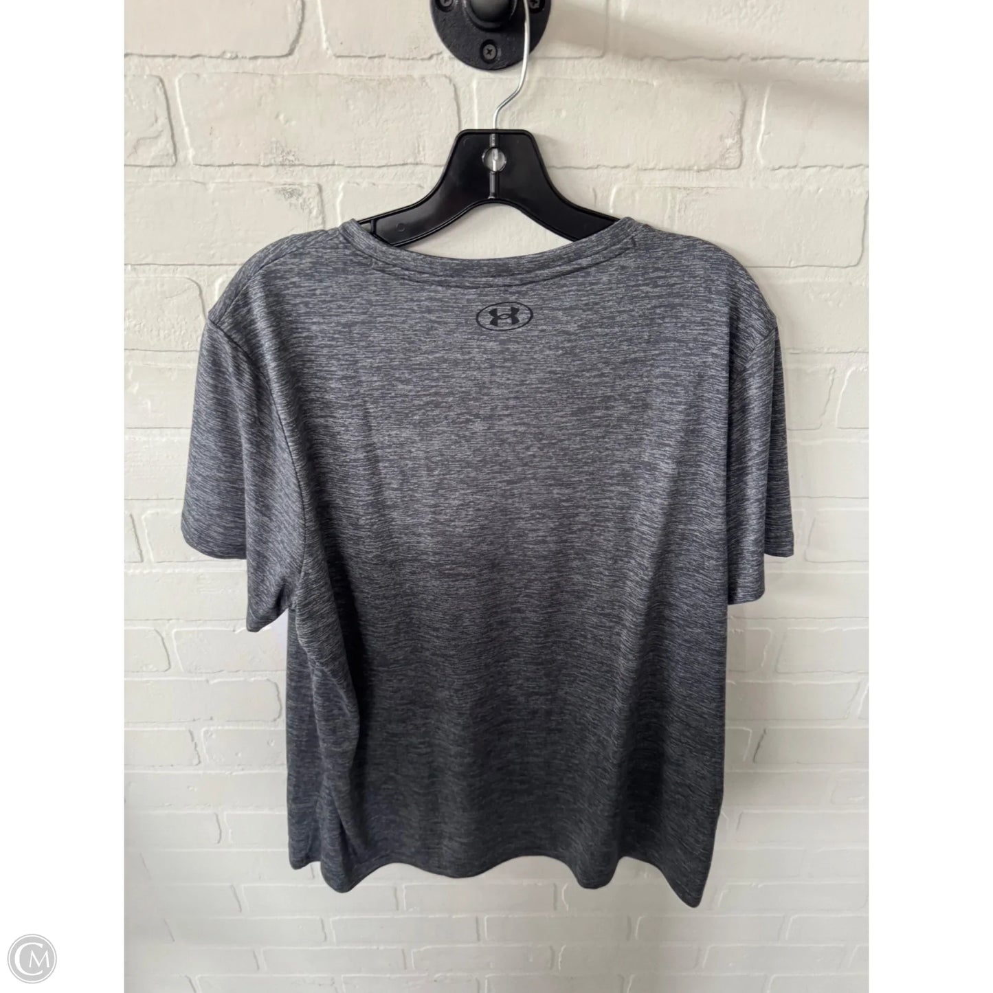 Athletic Top Short Sleeve By Under Armour In Grey, Size: 2x