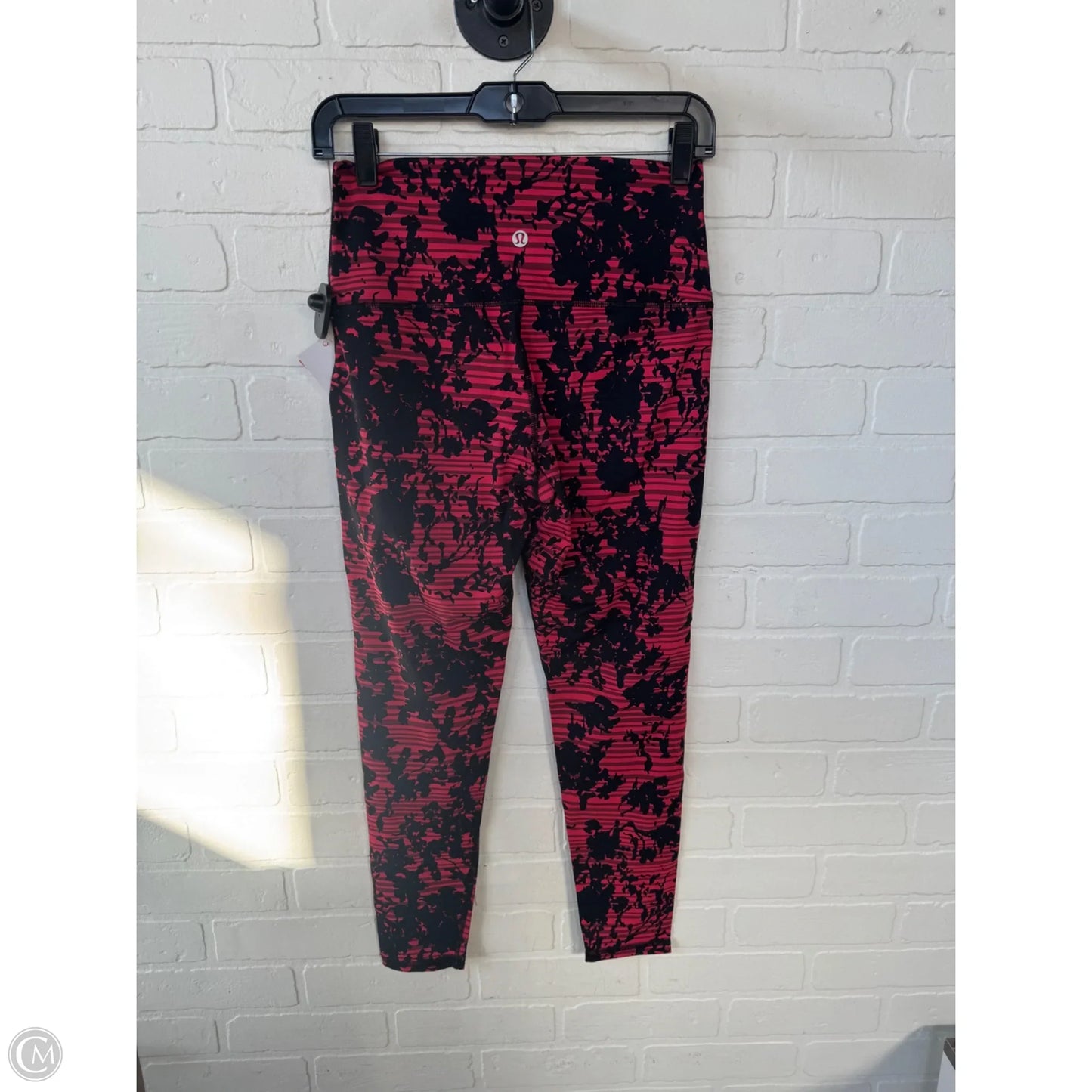 Athletic Leggings By Lululemon In Black & Pink, Size: 8