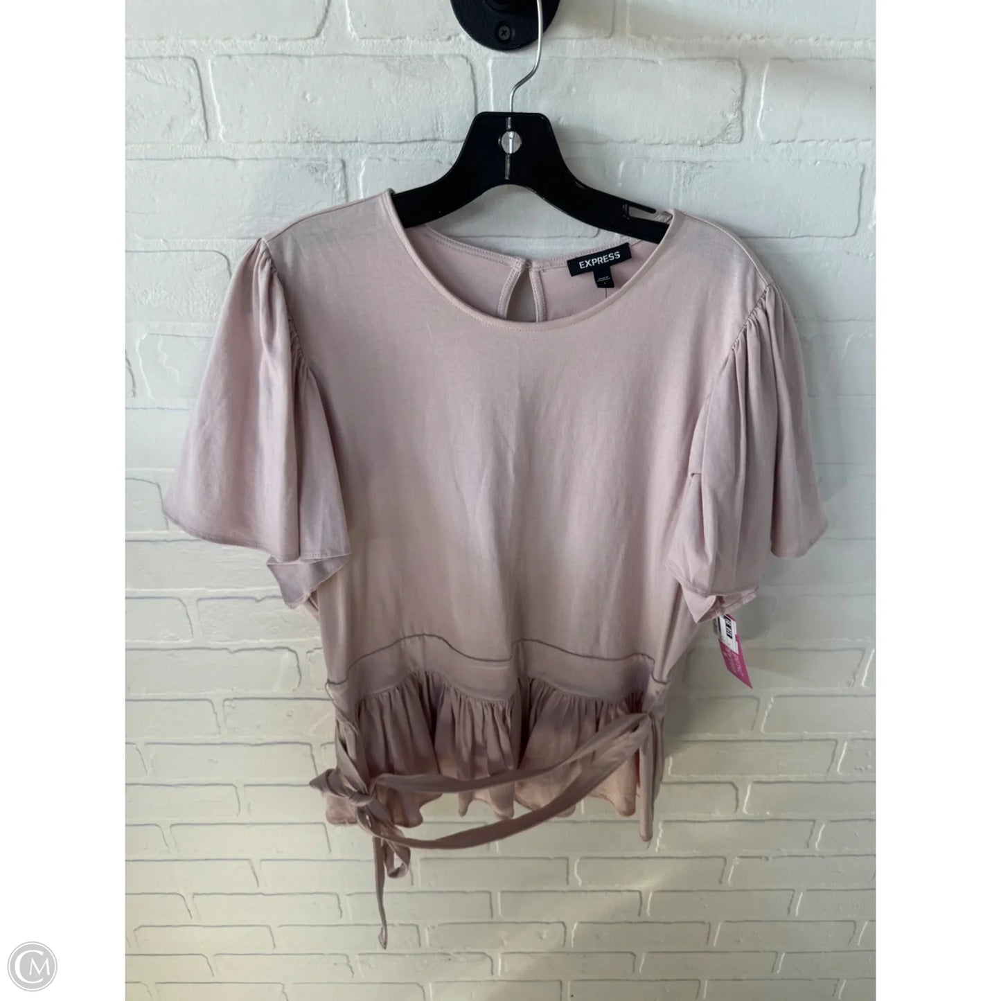 Top Short Sleeve By Express In Pink, Size: L
